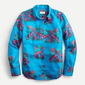 JCREW Collection Lobster Button-Up, Size 6, NWT